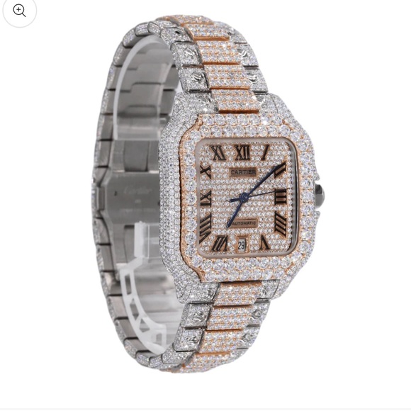 CS Two Tone 41MM Moissanite Diamond Watch 20CT - Picture 2 of 5